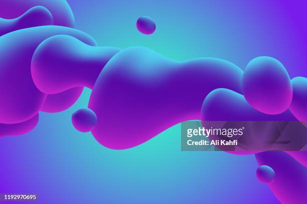 abstract fluid multicolors background - three dimensional stock illustrations