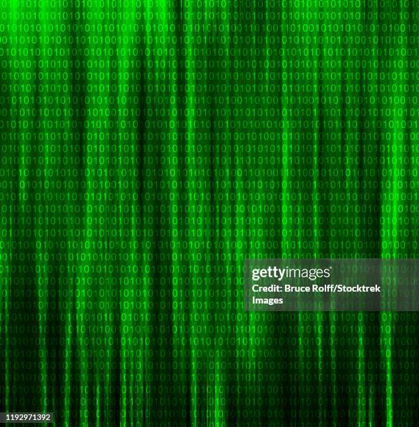 binary code on green background. - storage facility stock illustrations