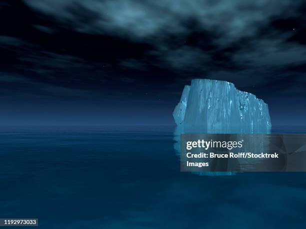 iceberg in open sea. - under water reflection stock illustrations
