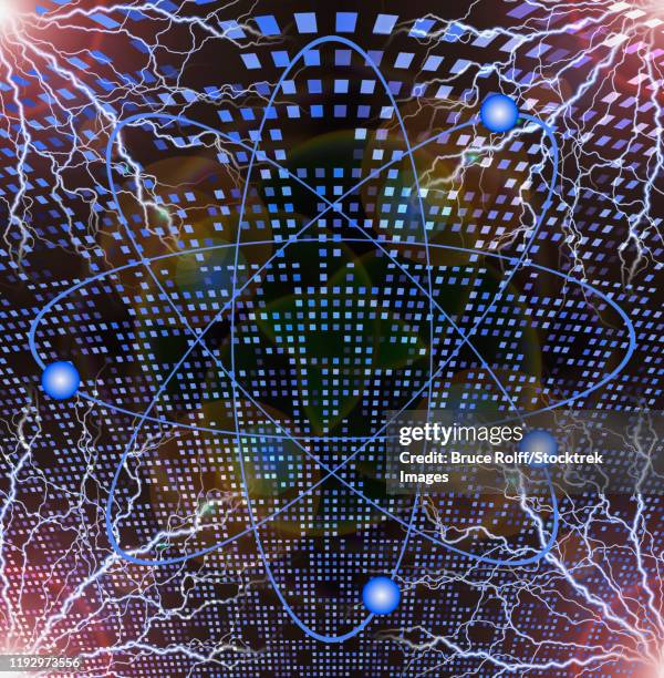 atom and electrons model. - sourcing stock illustrations