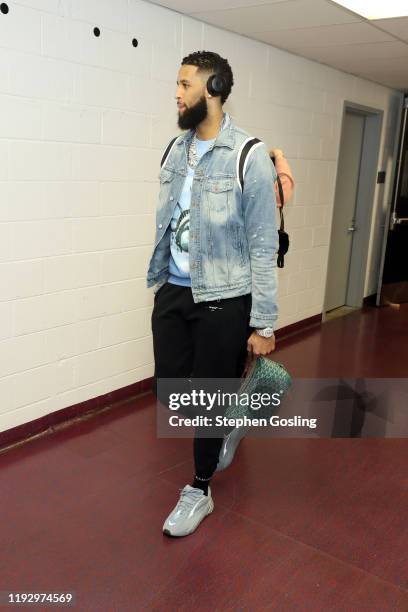 Allen Crabbe of the Atlanta Hawks arrives to the arena before the game against the Washington Wizards on January 10, 2020 at Capital One Arena in...