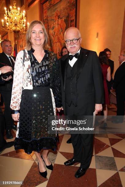 Peter Gauweiler and his wife Eva Gauweiler during the new year reception of the Bavarian state government at Residenz on January 10, 2020 in Munich,...