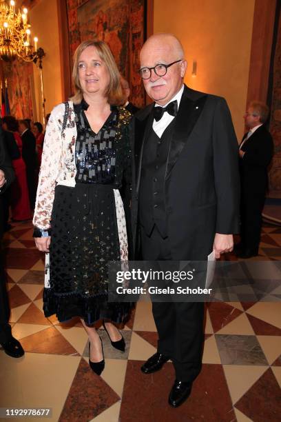 Peter Gauweiler and his wife Eva Gauweiler during the new year reception of the Bavarian state government at Residenz on January 10, 2020 in Munich,...