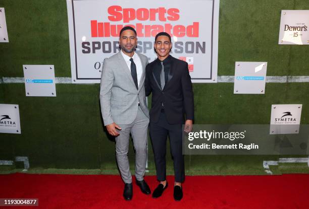 Greg Young and Mater Dei QB Bryce Young attend the Sports Illustrated Sportsperson Of The Year 2019 at The Ziegfeld Ballroom on December 09, 2019 in...