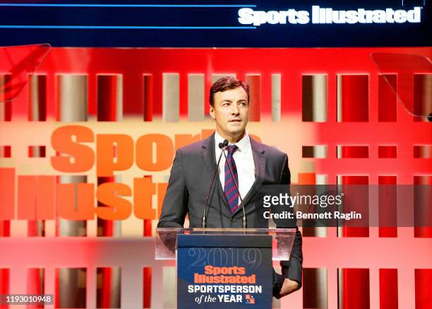 Co-Editor in Chief Steve Cannella speaks onstage during the Sports Illustrated Sportsperson Of The Year 2019 at The Ziegfeld Ballroom on December 09,...