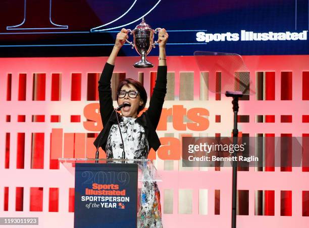 Ann Curry speaks onstage during the Sports Illustrated Sportsperson Of The Year 2019 at The Ziegfeld Ballroom on December 09, 2019 in New York City.