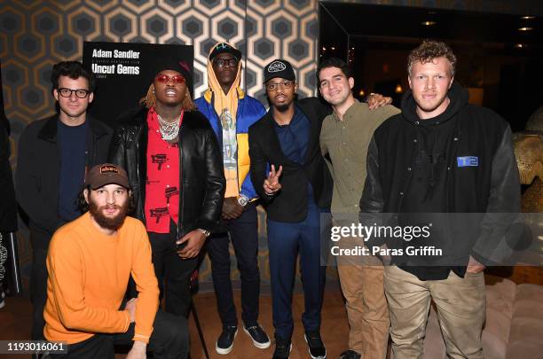 Eli Bush, Josh Safdie, Gunna, Young Thug, Metro Boomin, Benny Safdie and Sebastian Bear-McClard attend "Uncut Gems" Atlanta screening at SCAD Show on...