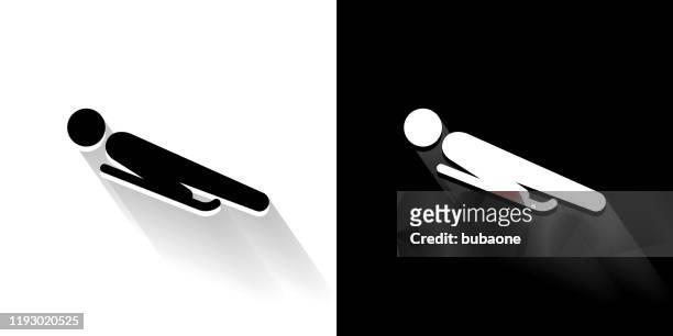 luge  black and white icon with long shadow - luge stock illustrations