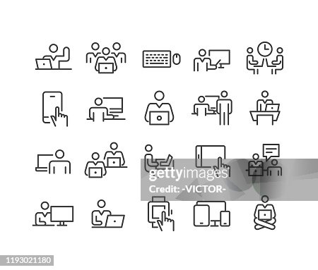 Pictogrammen op computers gebruiken-Classic Line Series Pictogrammen op computers gebruiken-Classic Line Series