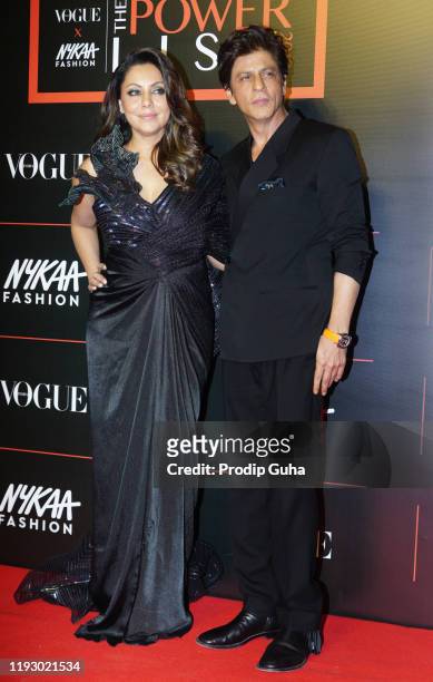 Gauri Khan and Shahrukh Khan attend the "The Powerlist" by Nykaa Fashion and Vogue India on December 09,2019 in Mumbai, India