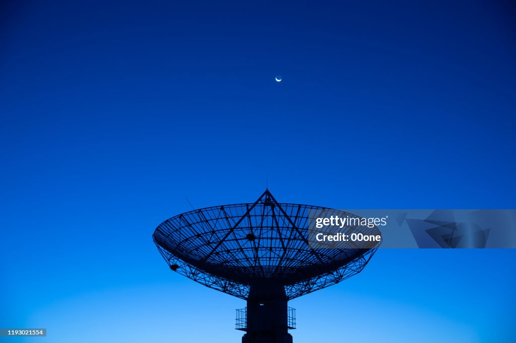 Satellite receiver in the moonlight