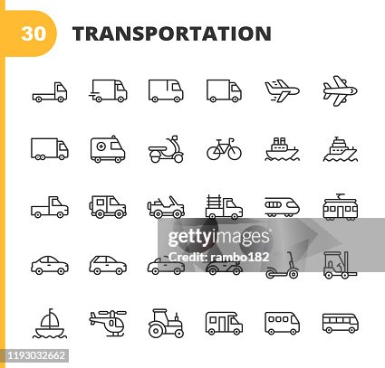 Transportation Line Icons. Editable Stroke. Pixel Perfect. For Mobile and Web. Contains such icons as Truck, Car, Vehicle, Shipping, Sailboat, Plane, Motorbike, Bicycle. Transportation Line Icons. Editable Stroke. Pixel Perfect. For Mobile and Web. Contains such icons as Truck, Car, Vehicle, Shipping, Sailboat, Plane, Motorbike, Bicycle.