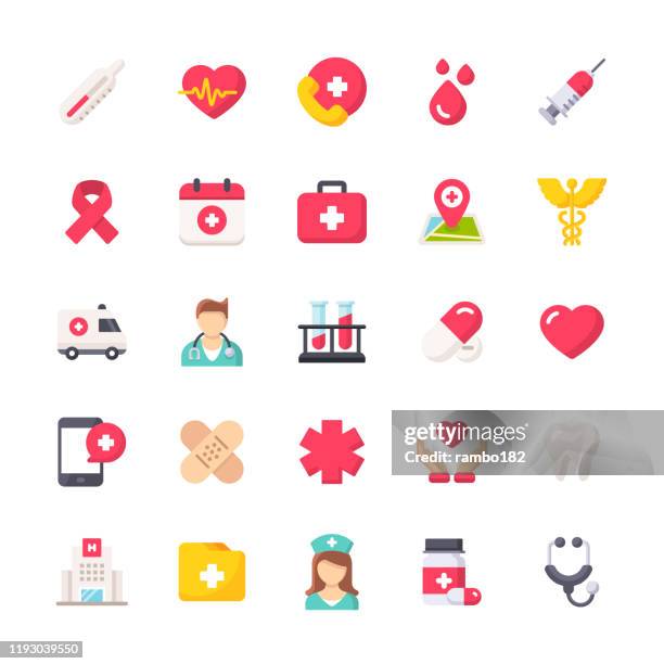 stockillustraties, clipart, cartoons en iconen met platte pictogrammen voor de zorg lijn. materiaal ontwerp iconen. pixel perfect. voor mobiel en internet. bevat dergelijke iconen als ziekenhuis, arts, verpleegkundige, medische hulp, tandheelkundige - heart pill