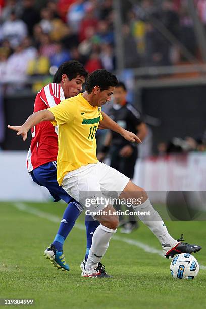 Ganso of Brazil during a quarter final match between Brazil and Paraguay as part of the Copa America 2011 at Ciudad de La Plata stadium on July 17,...