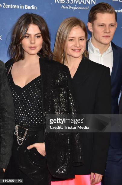Ruby O. Fee, Julia Jentsch and Max von der Groeben attend the "Lindenberg! Mach Dein Ding" red carpet photo call at Kino International on January 10,...