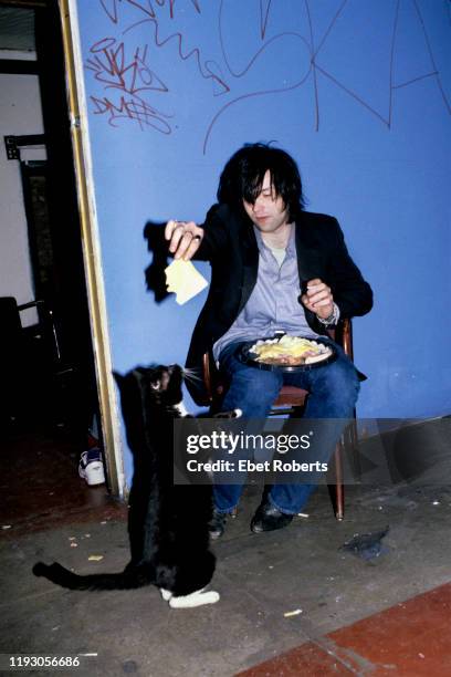 Ryan Adams backstage at Tramps in New York City on April 4, 1998.