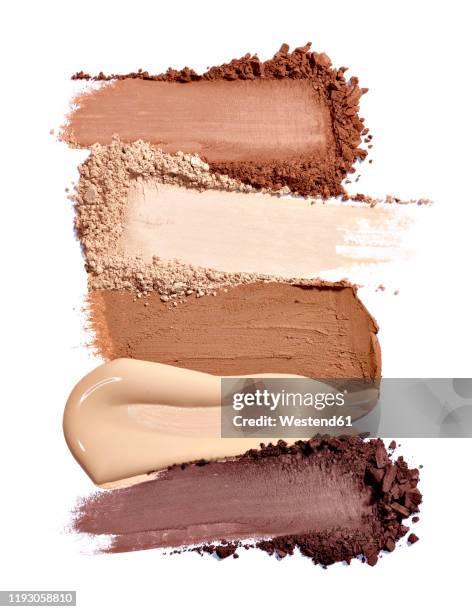 close up of face powder make up on white background - cipria foto e immagini stock