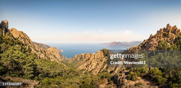 calanchi di piana, calanche, corse-du-sud, corsica, france - corse du sud fotografías e imágenes de stock