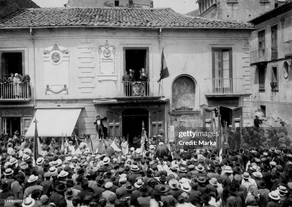 Italy. campania. altavilla irpina. inauguration of the bust of ippolito francesco. 1920