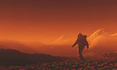 Astronaut exploring Mars