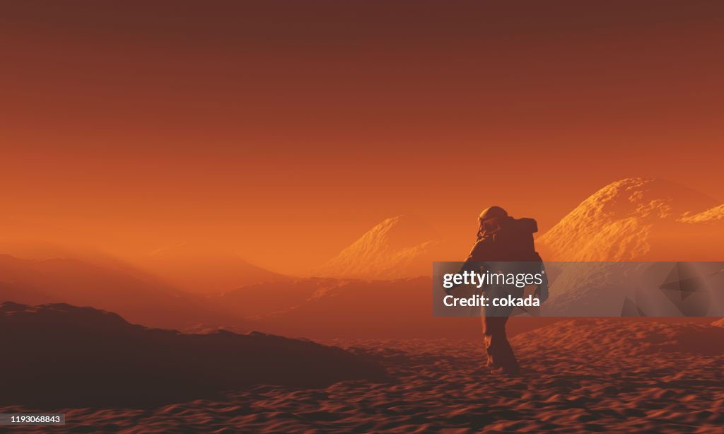 Astronaut exploring Mars