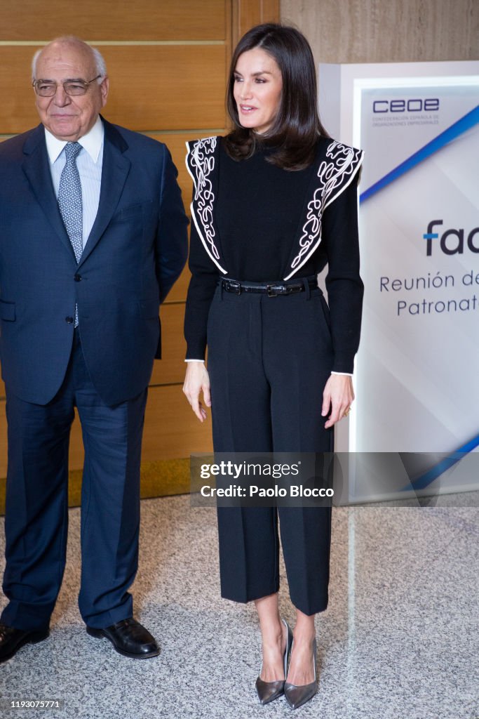 Queen Letizia Of Spain Visits FAD In Madrid