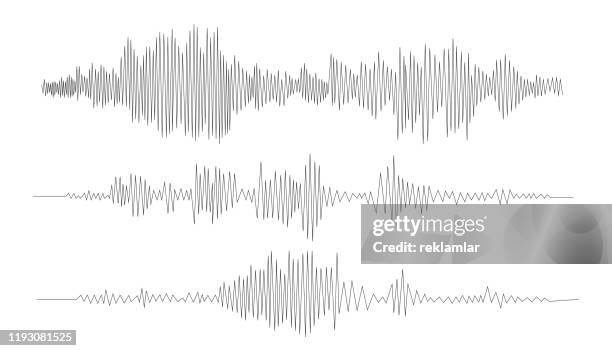 audio-technologie, musik-sound-wellen vektor-symbol-illustration. vektorschallwellen. - instrument of measurement stock-grafiken, -clipart, -cartoons und -symbole