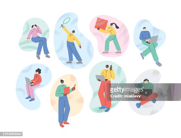 business people collection - flat people stock illustrations