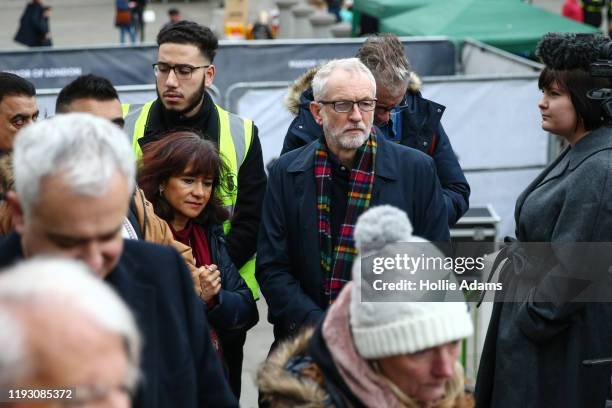 Laura Alvarez with husband Jeremy Corbyn arrives at Trafalgar Sq to speak at a rally on January 11, 2020 in London, England. Saturday's demonstration...