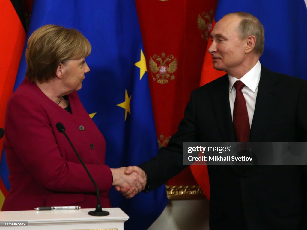 Russian President Vladimir Putin Receives German Chancellor Angela Merkel in Moscow
