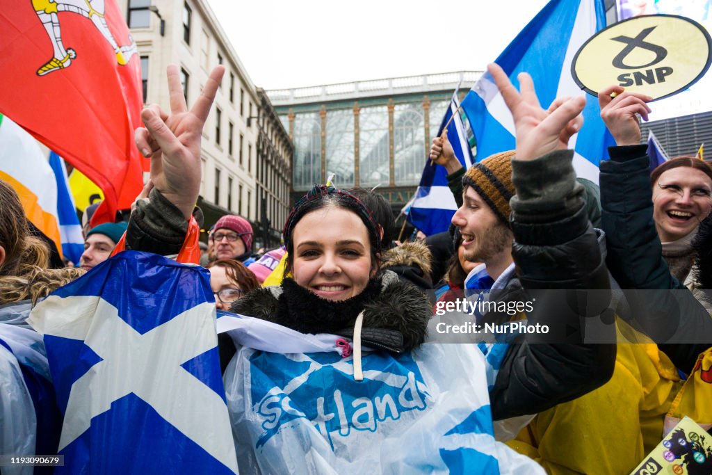 Pro-Scottish Independence March In Glasgow