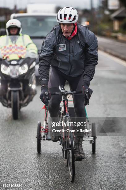 Former Welsh and British Lions rugby captain Gareth Thomas on Day 2 of the Tour De Trophy challenge in aid of Sport Relief. Cycling from Cardiff to...