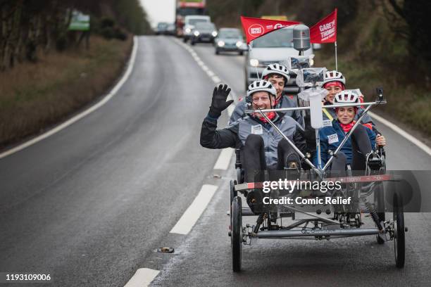 Former Welsh and British Lions rugby captain Gareth Thomas on Day 2 of the Tour De Trophy challenge in aid of Sport Relief. Cycling from Cardiff to...