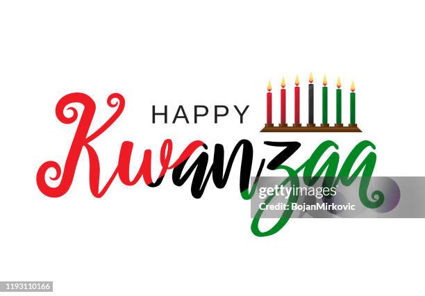 ilustraciones, imágenes clip art, dibujos animados e iconos de stock de diseño de letras de póster de kwanzaa. vector - kwanzaa