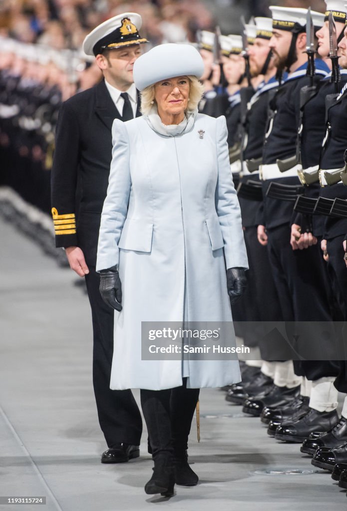 The Duchess Of Cornwall And The Prince Of Wales Attend The Commissioning Ceremony Of HMS Prince Of Wales