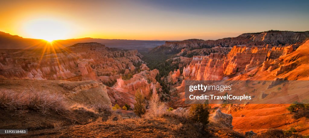 View of Bryce Amphitheater from Sunrise Point of Bryce Canyon National Park, Utah