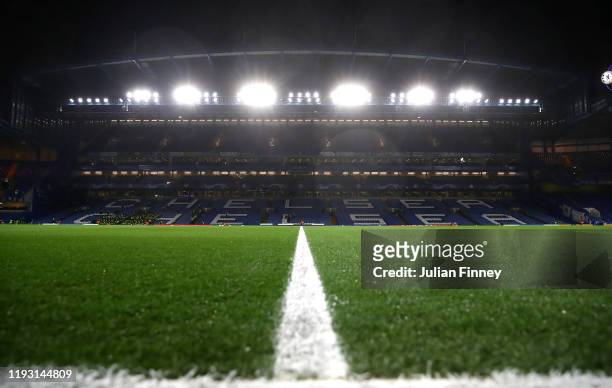 General view inside the stadium during the UEFA Champions League group H match between Chelsea FC and Lille OSC at Stamford Bridge on December 10,...