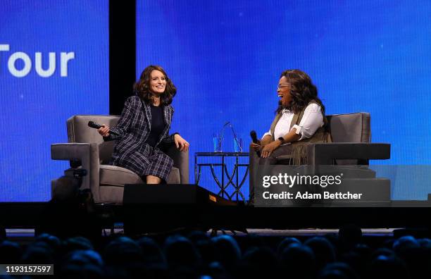 Oprah Winfrey and Tina Fey have a conversation during Oprah's 2020 Vision: Your Life in Focus Tour presented by WW at Xcel Energy Center on January...