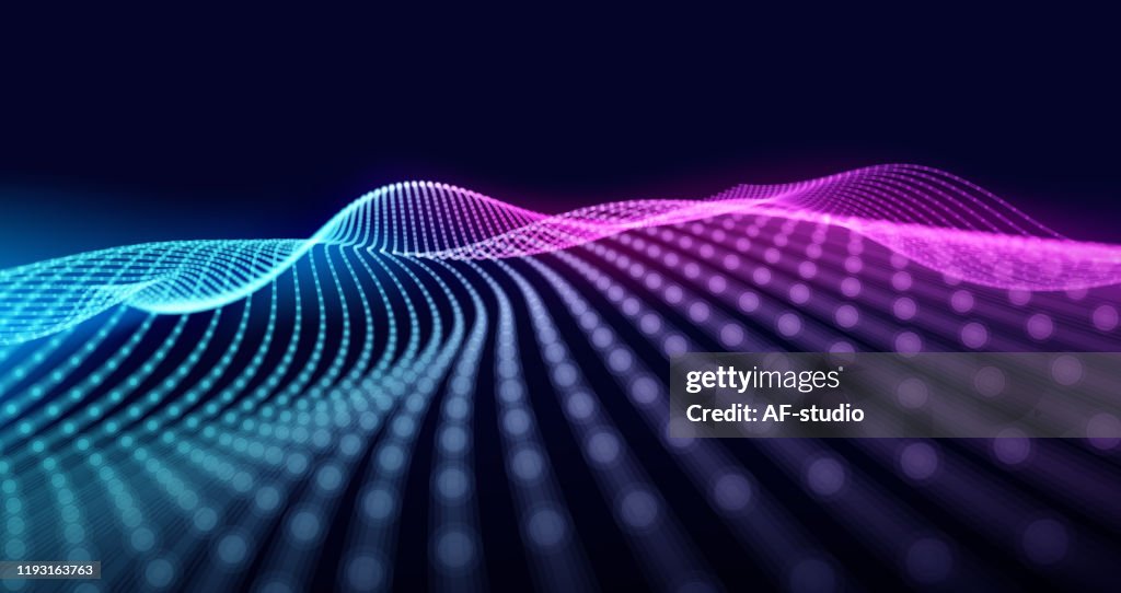 Network Wave Background Abstract Network Background Particle Wave Blockchainneural Network High ...