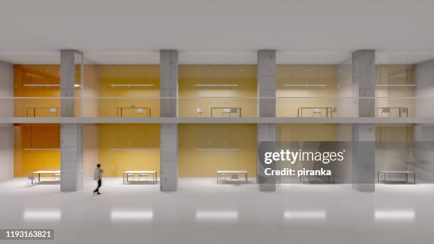 new office building - one empty desk stock pictures, royalty-free photos & images