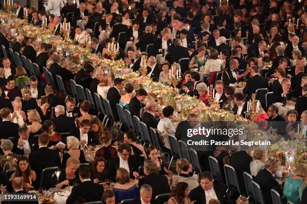 General view of the Nobel Prize Banquet 2018 at City Hall on December 10, 2019 in Stockholm, Sweden.