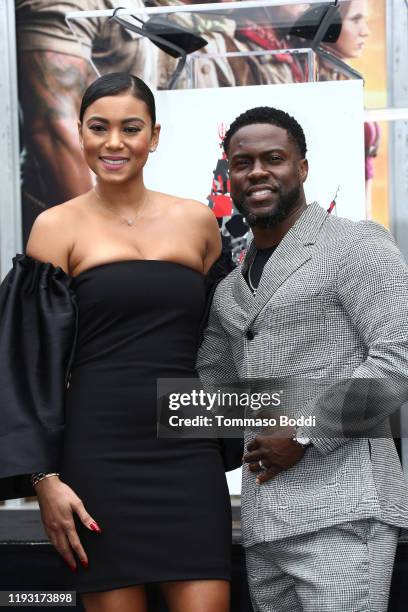 Kevin Hart and Eniko Parrish attend a Hand and Footprint ceremony honoring Kevin Hart at the TCL Chinese Theatre IMAX on December 10, 2019 in...