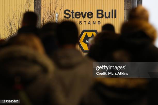 Fans on route to Molineux stadium prior to the Premier League match between Wolverhampton Wanderers and Newcastle United at Molineux on January 11,...