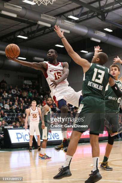 Sir'Dominic Pointer of the Canton Charge shoots against the Wisconsin Herd during an NBA G-League game on January 11, 2020 at Menominee Nation Arena...