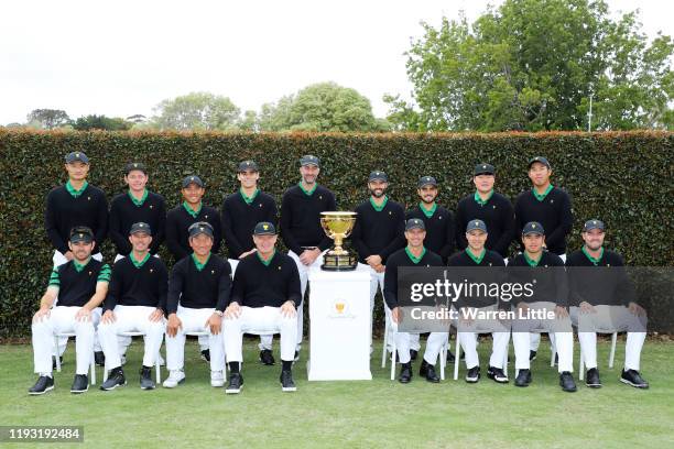 Haotong Li of China, Cameron Smith of Australia, C.T. Pan of Taiwan, Joaquin Niemann of Chile, Assistant Captain Geoff Ogilvy of Australia, Adam...