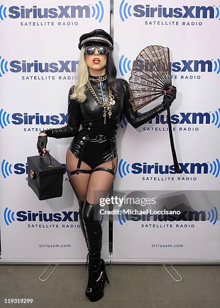Lady Gaga visits "The Howard Stern Show" on SiriusXM Hits 1 at SiriusXM Studio on July 18, 2011 in New York City.