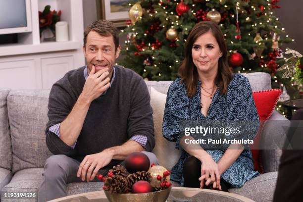 Actors Colin Ferguson and Kellie Martin visit Hallmark Channel's "Home & Family" at Universal Studios Hollywood on December 10, 2019 in Universal...