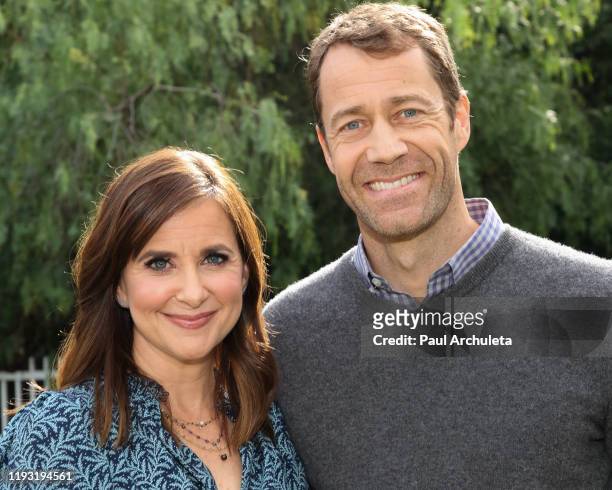 Actors Kellie Martin and Colin Ferguson visit Hallmark Channel's "Home & Family" at Universal Studios Hollywood on December 10, 2019 in Universal...