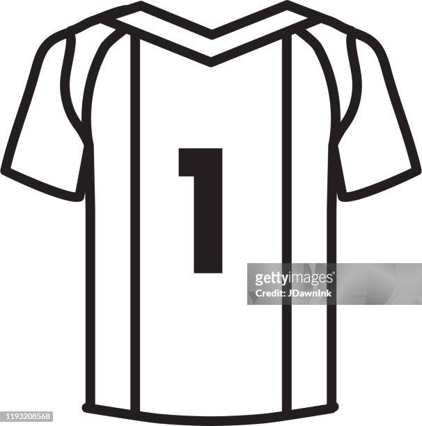 足球球衣圖示在細線風格 - sports jersey 幅插畫檔、美工圖案、卡通及圖標