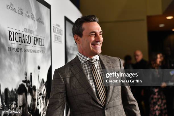 Jon Hamm attends "Richard Jewell" Atlanta screening at Rialto Center for the Arts on December 10, 2019 in Atlanta< Georgia.